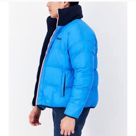 NWT Fourlaps Polar Quilted Sherpa Jacket NAVY/CORNFLOWER - Picture 4 of 9